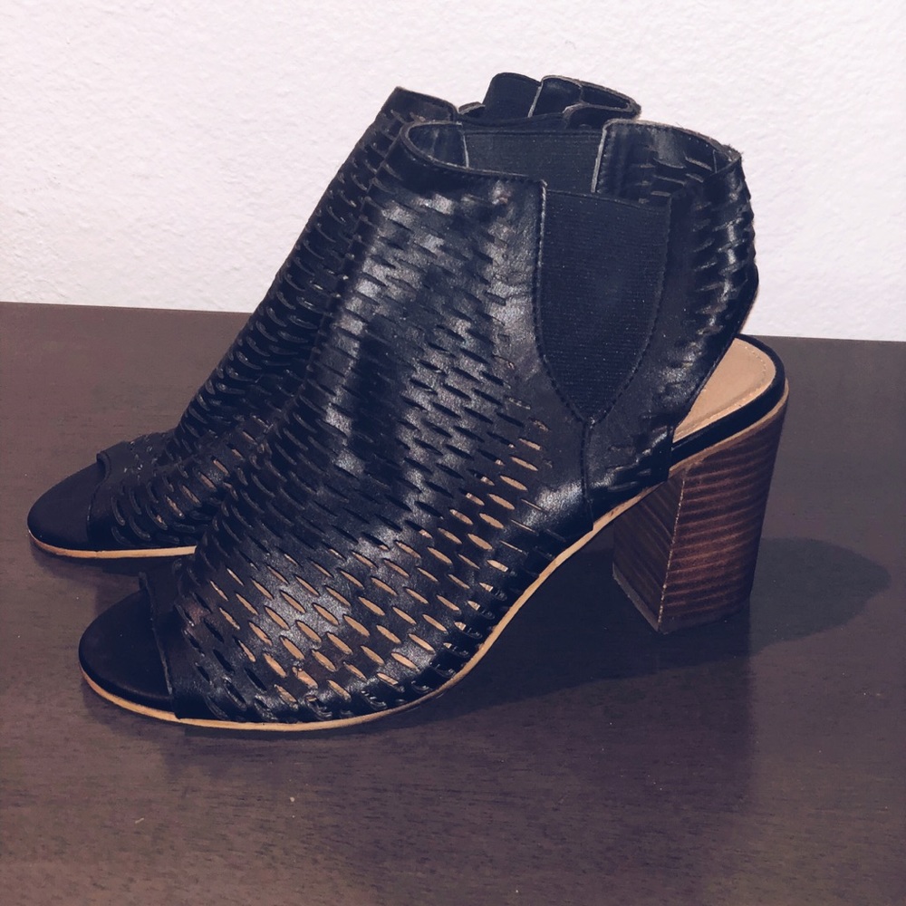 Black Perforated Sandal Bootie